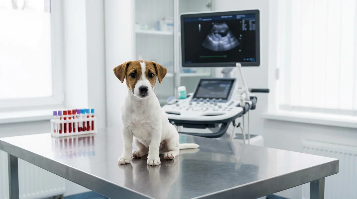 Pobrane probki do badania psa