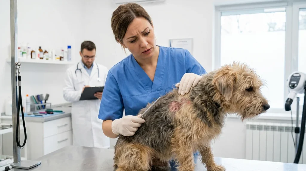 Pies groomer weterynarz