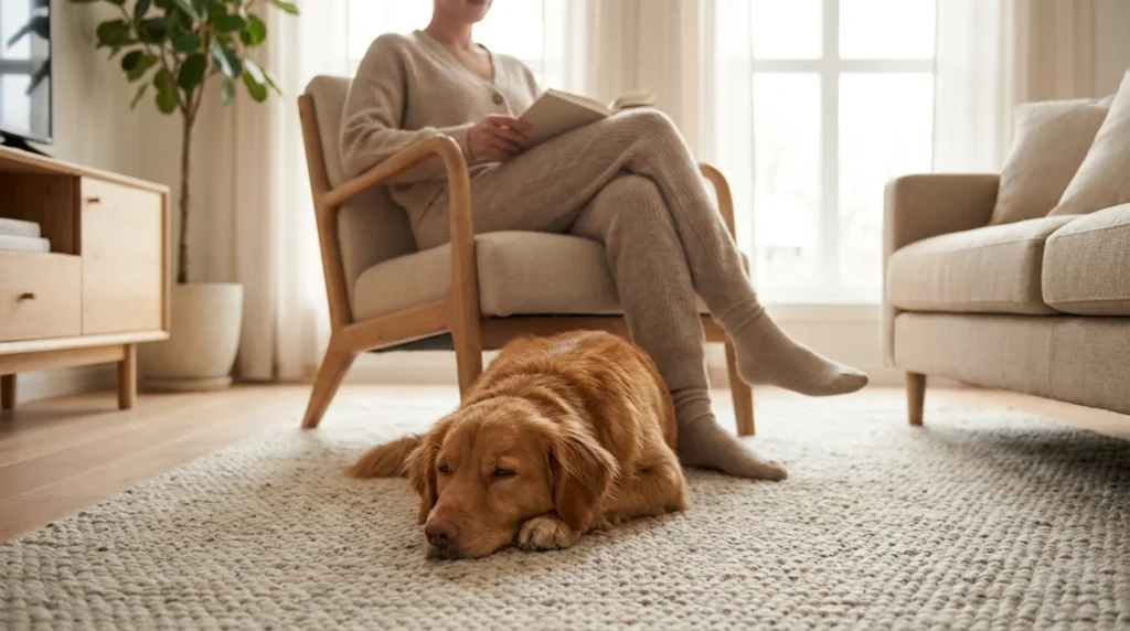 Pies w salonie minimalistycznym