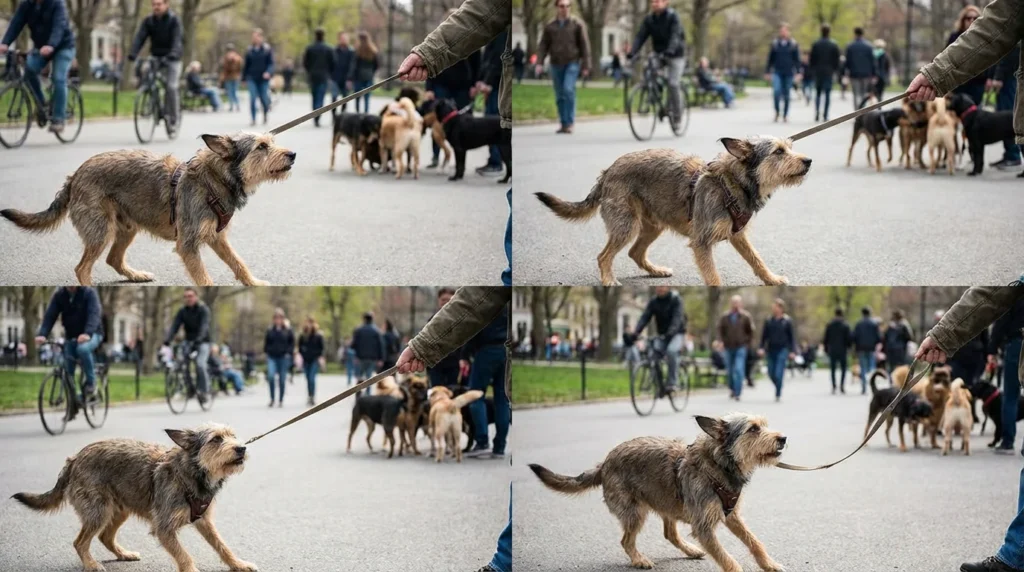 Pies zestresowany spacer park