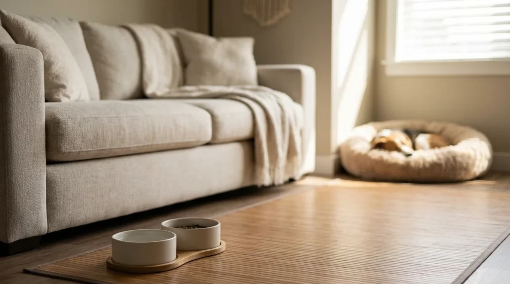 Przytulne wnetrze domu pies