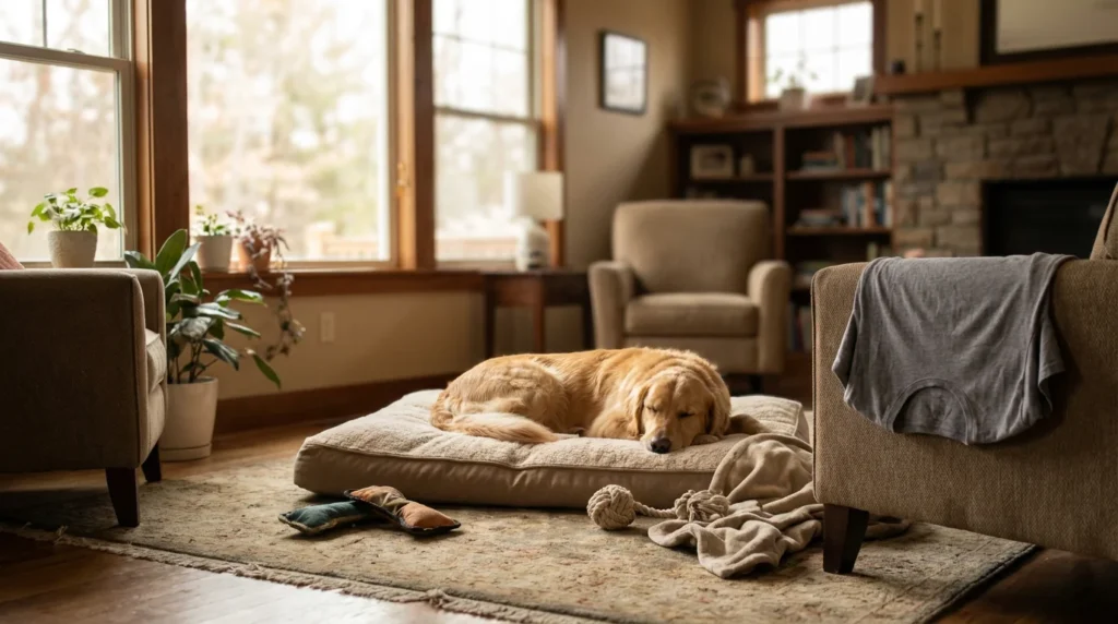 Salon golden retriever legowisko