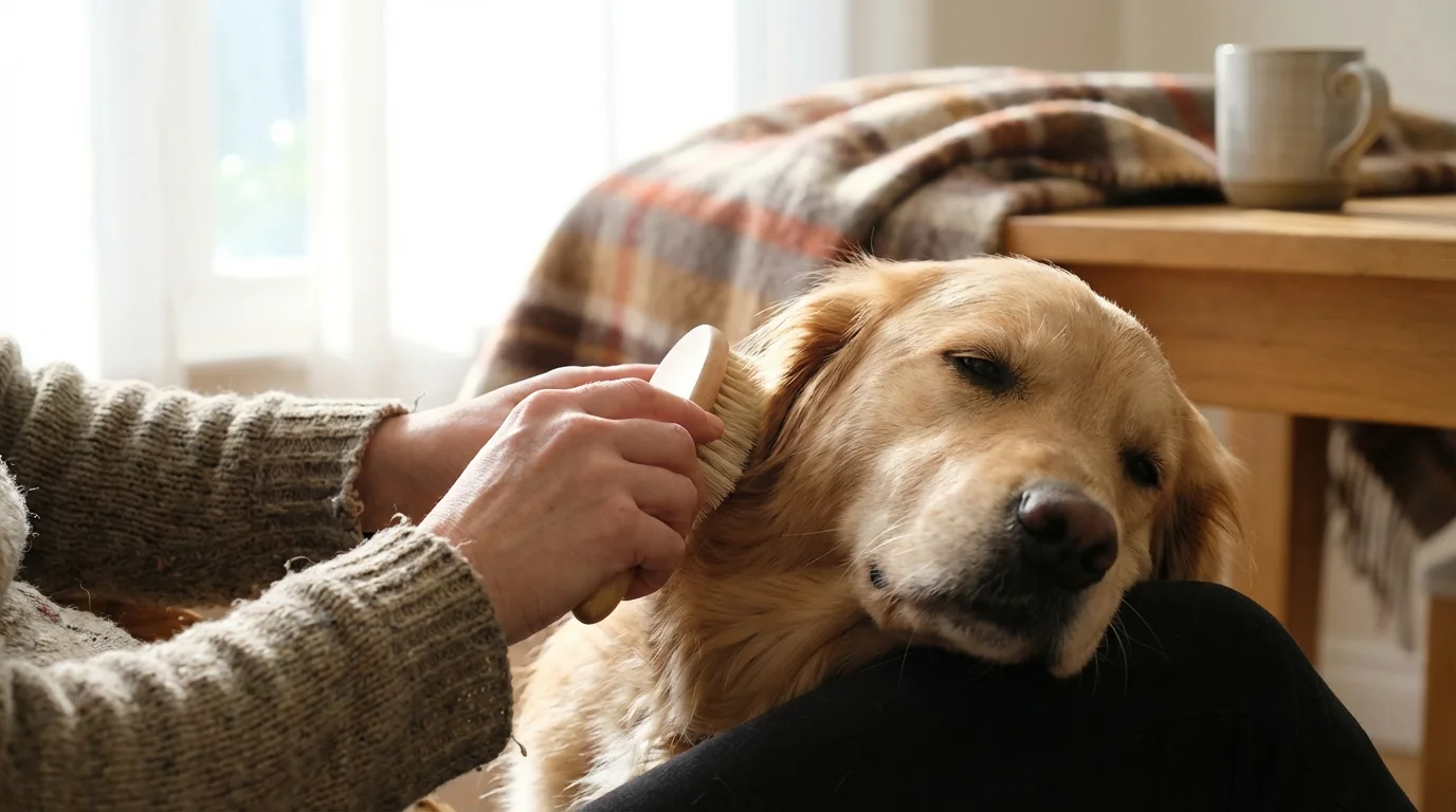Szczotkowanie golden retrievera