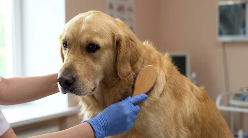 Zloty retriever szczotkowanie siersci